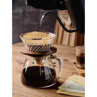 v60耐热加厚玻璃分享壶手冲壶家用咖啡器具钻石滤杯 手冲咖啡套装