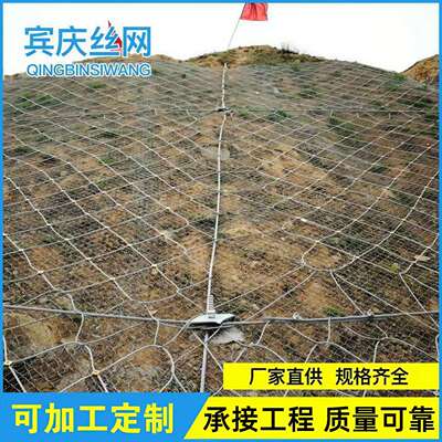 边坡防护网山体滑坡防护网STG-50型 SNS绞索网钢绳网钛克网护坡网