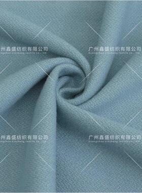 秋冬新款浅灰蓝山羊绒桑蚕丝羊毛绒面粗纺麦尔登毛呢面料W83125