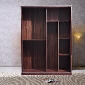 乌金木现代简实木衣二三柜四五约六衣大衣橱高档木质储物大容乌金