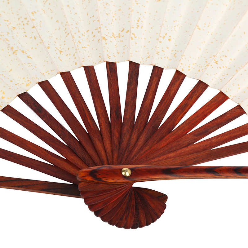 大叶黄花梨7寸扇子中国风女学生古风双面空白宣纸折扇定做代发