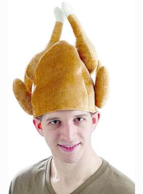 Plush Roasted Thanksgiving Turkey Hat 感恩节火鸡帽鸡腿帽