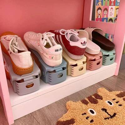 7 Pcs Minimalist Modern Shoe Rack Shoe Storage Rack Double-L