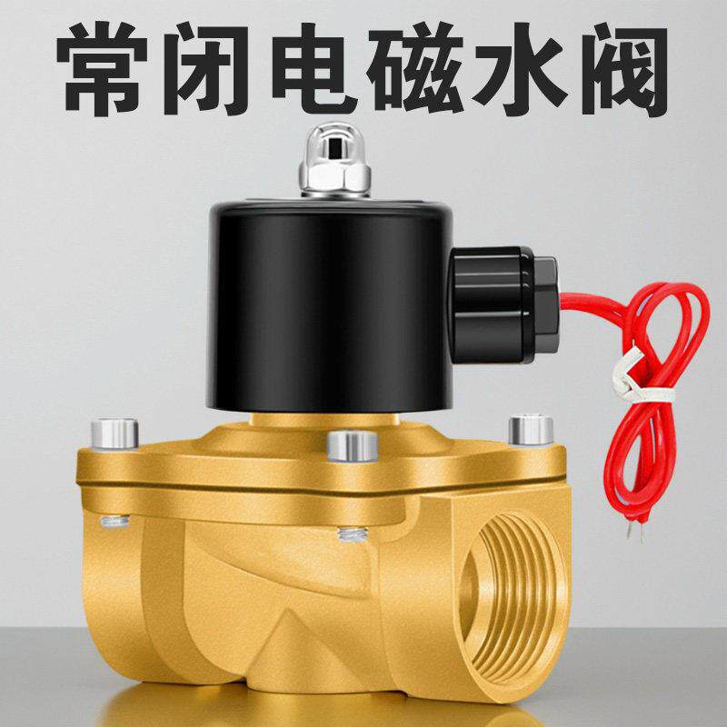 2W常闭电磁阀220v水阀24v常闭4分6进水管电子阀控制铜淋水开关12v
