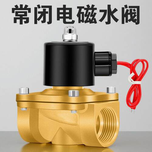 2W常闭电磁阀220v水阀24v常闭4分6进水管电子阀控制铜淋水开关12v
