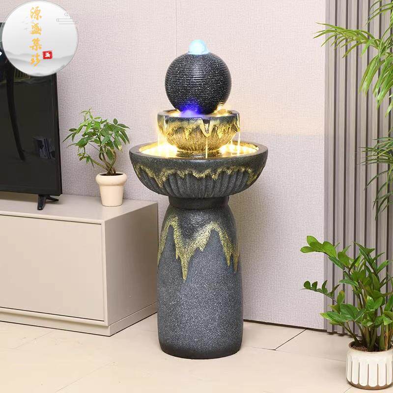 源盛集珍办公室玄关流水摆件循环水转运球招财景观落地招财装饰品