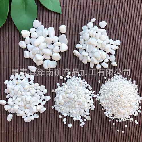 园艺用白色小头 白玉717石白石鹅 别墅园林铺路专用石子 白色卵石
