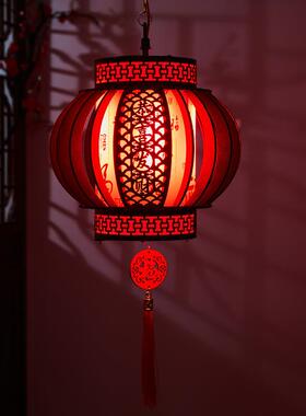 中秋国节日中国ZVX风复古宫灯福字挂流庆苏发光红灯笼喜庆饰