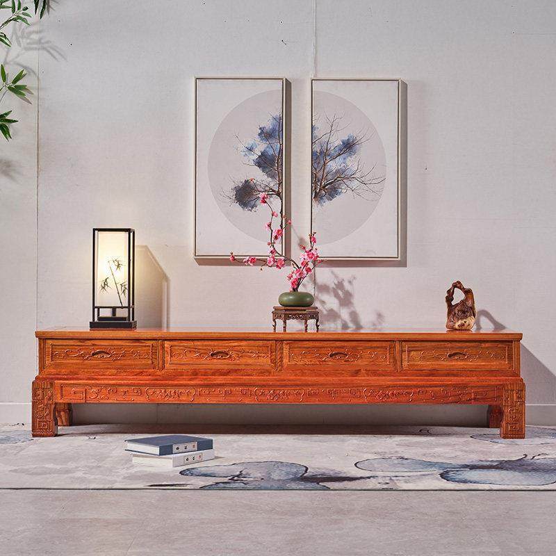 中式实木电视柜客厅简单电视机柜仿古雕花简约古典榆木卧室落地柜,住宅家具,电视柜,淘宝优惠券,粉丝福利购,淘宝优惠卷