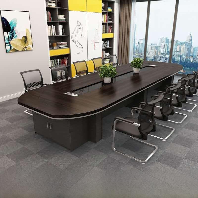 办公家具大会议桌长桌简约现代办公桌椭圆形会议室桌椅组合圆角