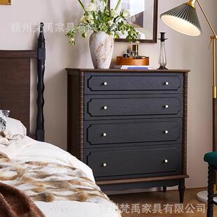 法式中古实木莱恩斯四斗柜卧室收纳储物柜床尾置物柜玄关柜