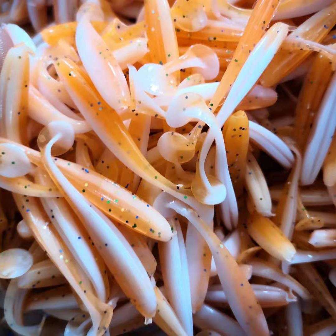 路亚饵铅头钩套装t尾软饵远投软虫T尾鱼假饵单尾鲈鳜鱼翘嘴卷尾、