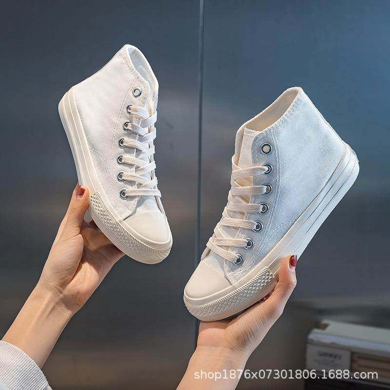 高帮帆布鞋女20251970s纯白色春季ins原宿风学生百搭板鞋ins风,女鞋,帆布鞋,淘宝优惠券,粉丝福利购,淘宝优惠卷