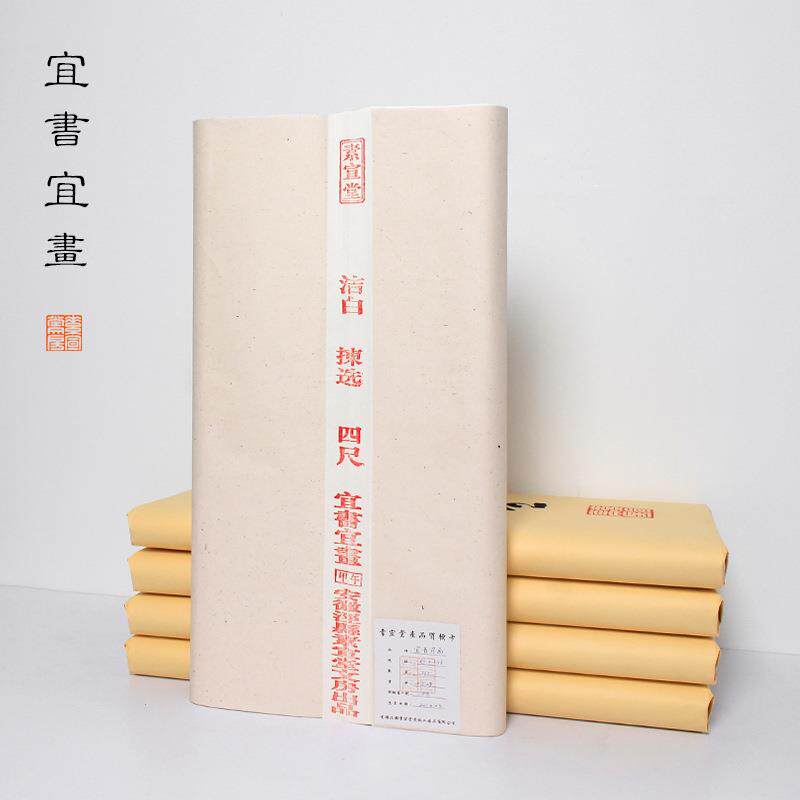 初学者书法练习用纸生宣纸半生熟国画练毛笔字四尺三尺对开作品纸