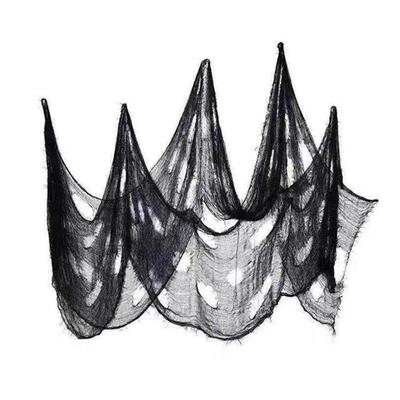 HOT SALES!!! Black Halloween Creepy Gauze Large Grid Yarn