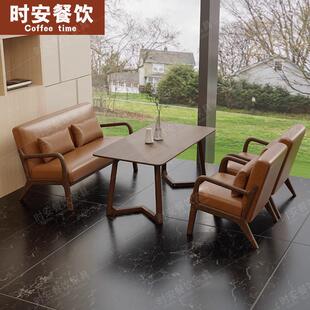 复985古咖啡厅甜品蜡奶店桌椅组合油皮沙发茶吧民宿酒茶楼休闲区