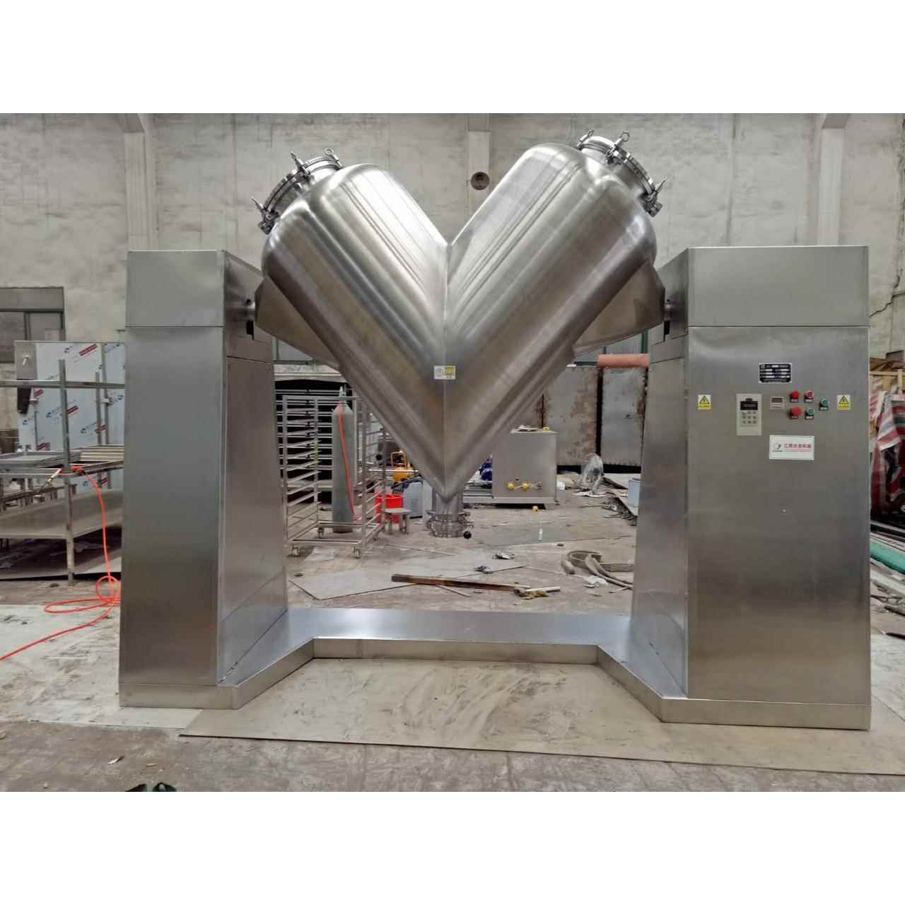 高速V型混合机电动不锈钢干粉立式球阀出料食品化工搅拌机