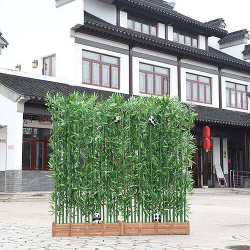 工程围挡仿真竹子装饰假竹子隔断屏风加密塑料竹子室内仿真绿植物