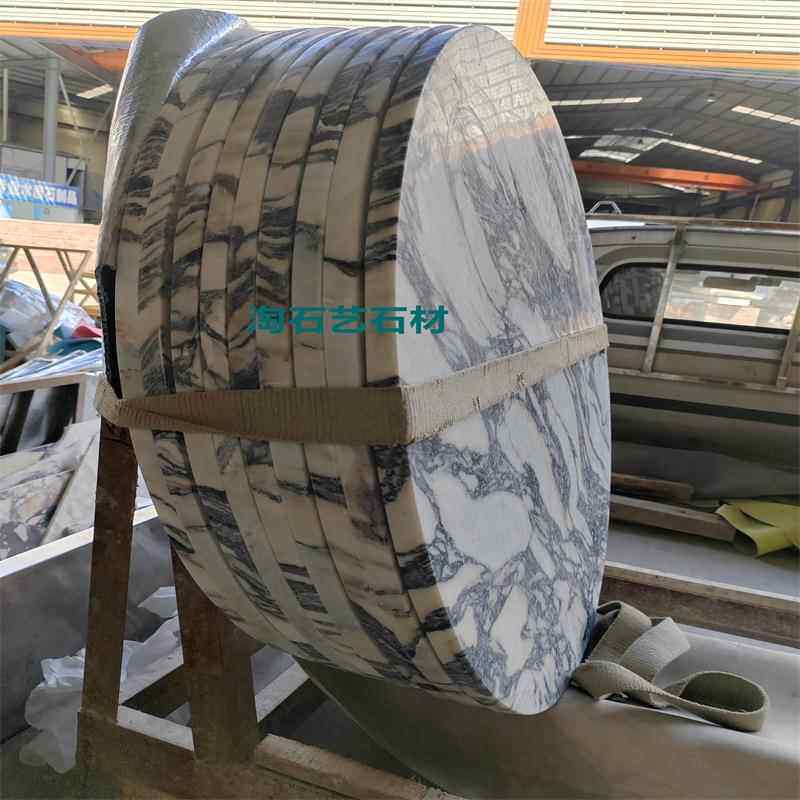 法式天然大理石餐桌云浮家用厂家奢石圆桌带桌腿底座茶几台面石材