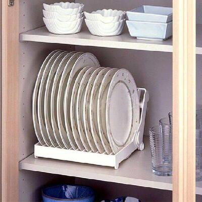 Dish Plate Drying Rack Organizer Drainer Plastic Storage