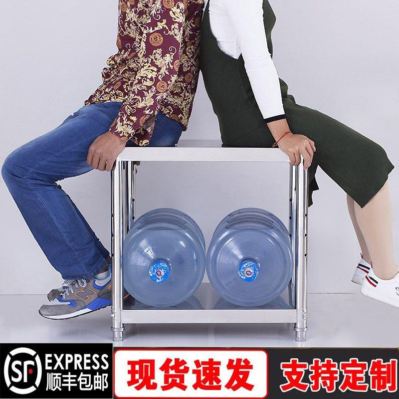 加厚不锈钢厨房置物架双两层家用烤箱微波炉蒸锅碗盆消毒柜收纳层