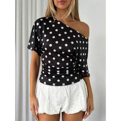 Womens Summer Wrap Tops Casual Short Sleeve Tie Back