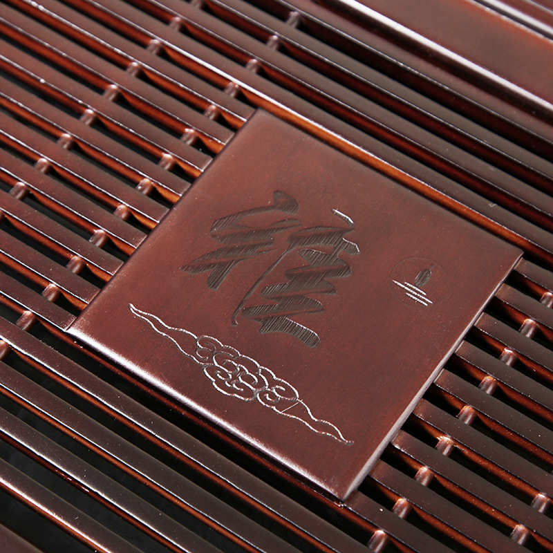 干湿两用茶盘储排水茶杯抽屉式竹制简约泡茶台小家用茶海套装日