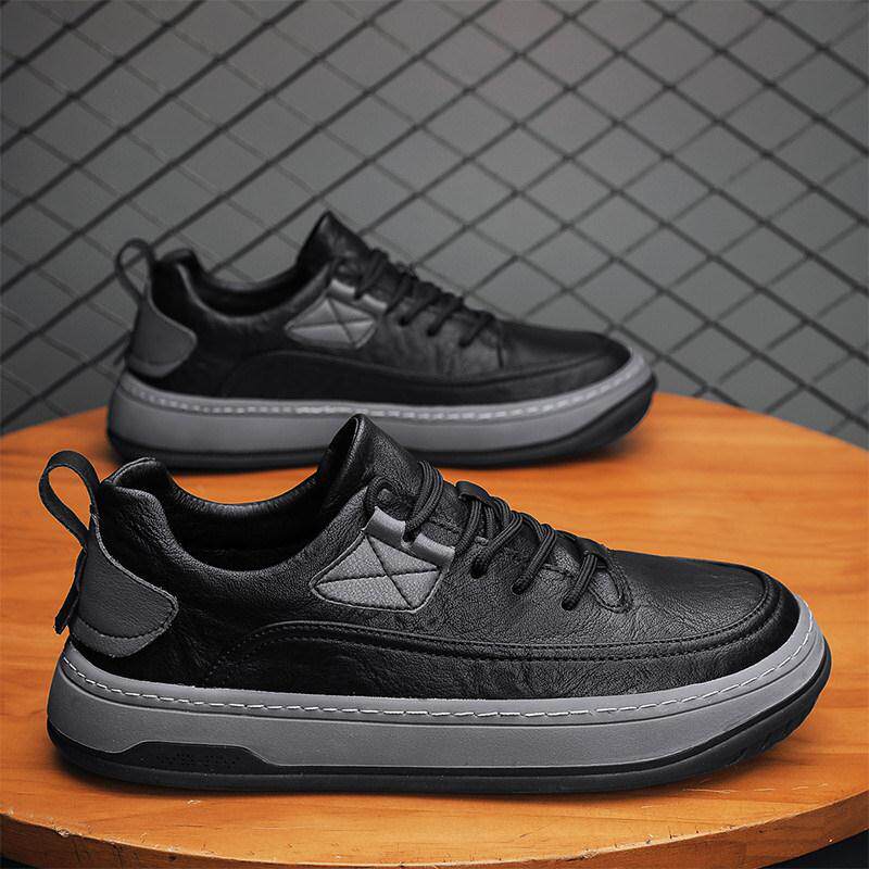 香港潮牌男鞋2024春季新款软底工作鞋透气覆古百搭商务休闲皮鞋潮