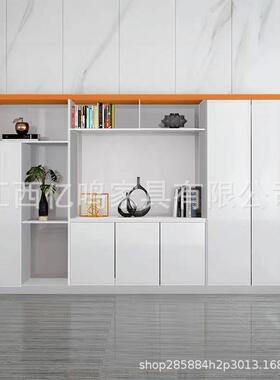 办公室储物柜子简约现代展示柜大气简约背景柜白色烤漆书柜文件柜