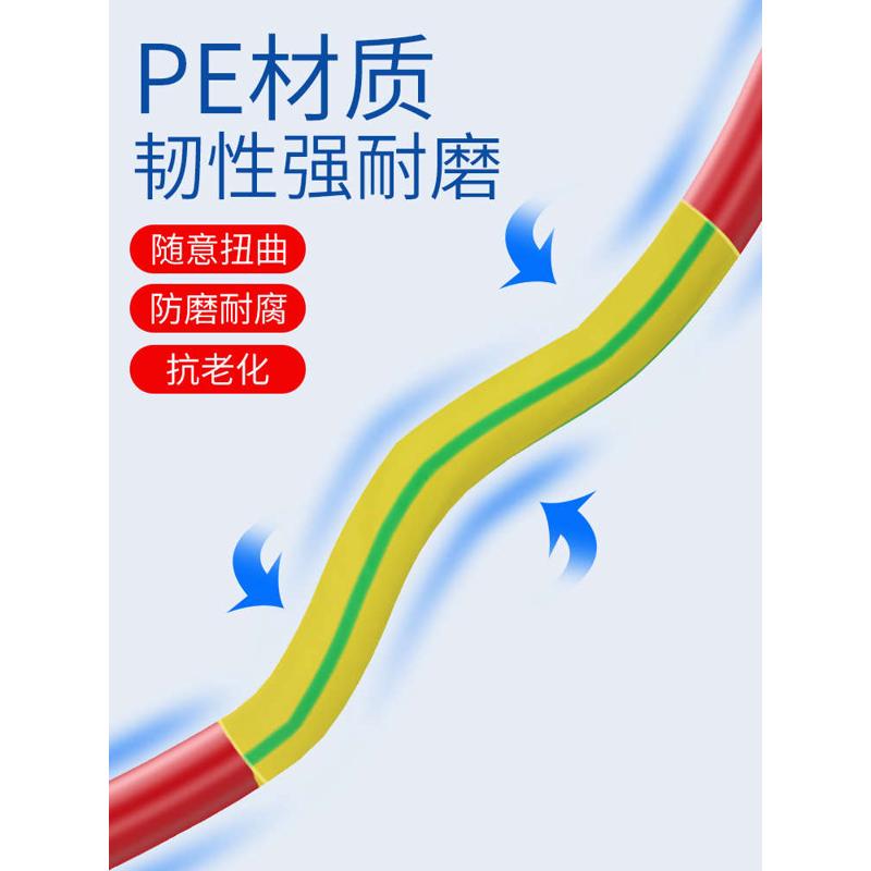 电线收缩标识绝缘mm色热缩管套黄保护套绿120管接地线2.5加厚-双