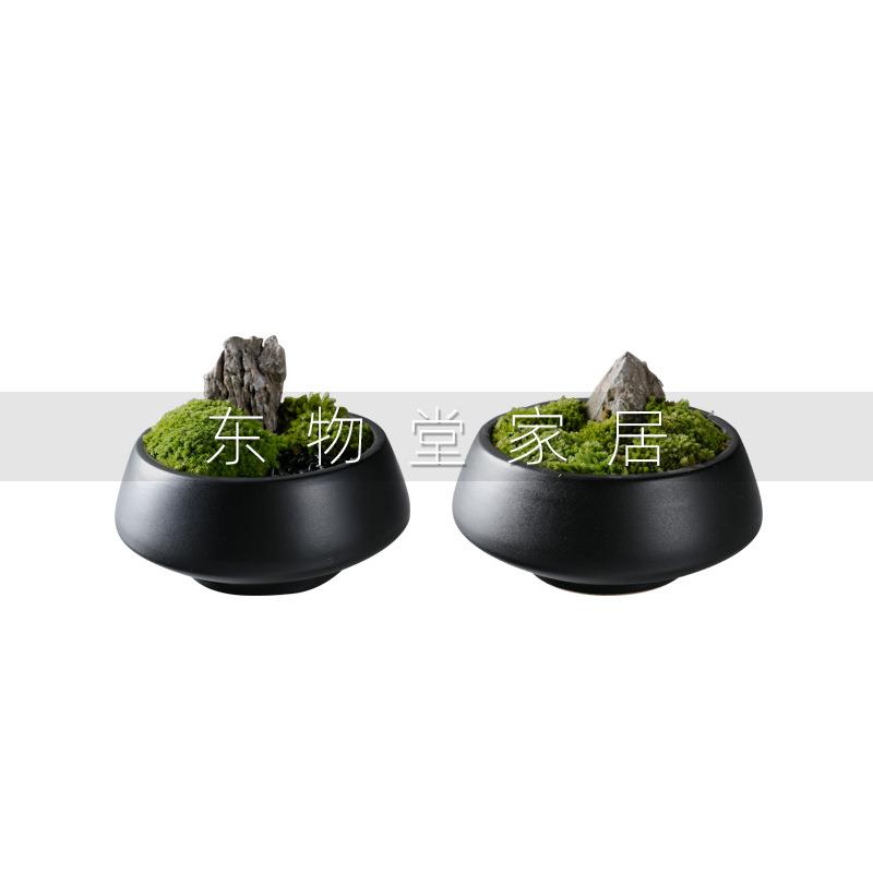 仿真绿色植物盆景新中式客厅茶边几花艺售楼处别墅样板房软装摆件