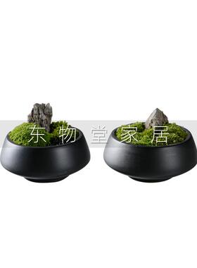 仿真绿色植物盆景新中式客厅茶边几花艺售楼处别墅样板房软装摆件