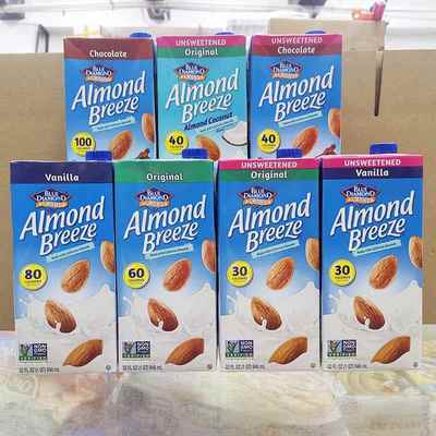 Blue Diamond Almond Milk美国蓝钻杏仁奶原味无糖香草豆奶946ml