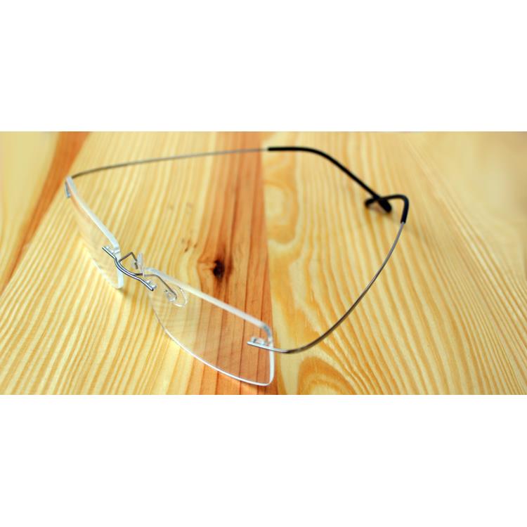 高档纯钛眼镜无框眼镜视β配钛眼镜架女超轻防蓝光辐近射无边框男