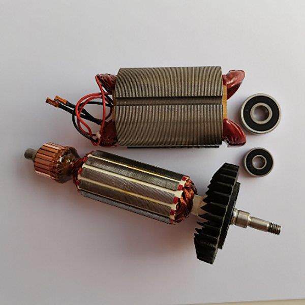 1套 银色+黑色 金属 AC220-240V 电枢转子定子轴承套装 角磨机电