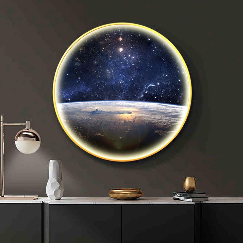 宇宙星空led灯发光装饰画轻奢卧室儿童房床头画客厅餐厅玄关挂画