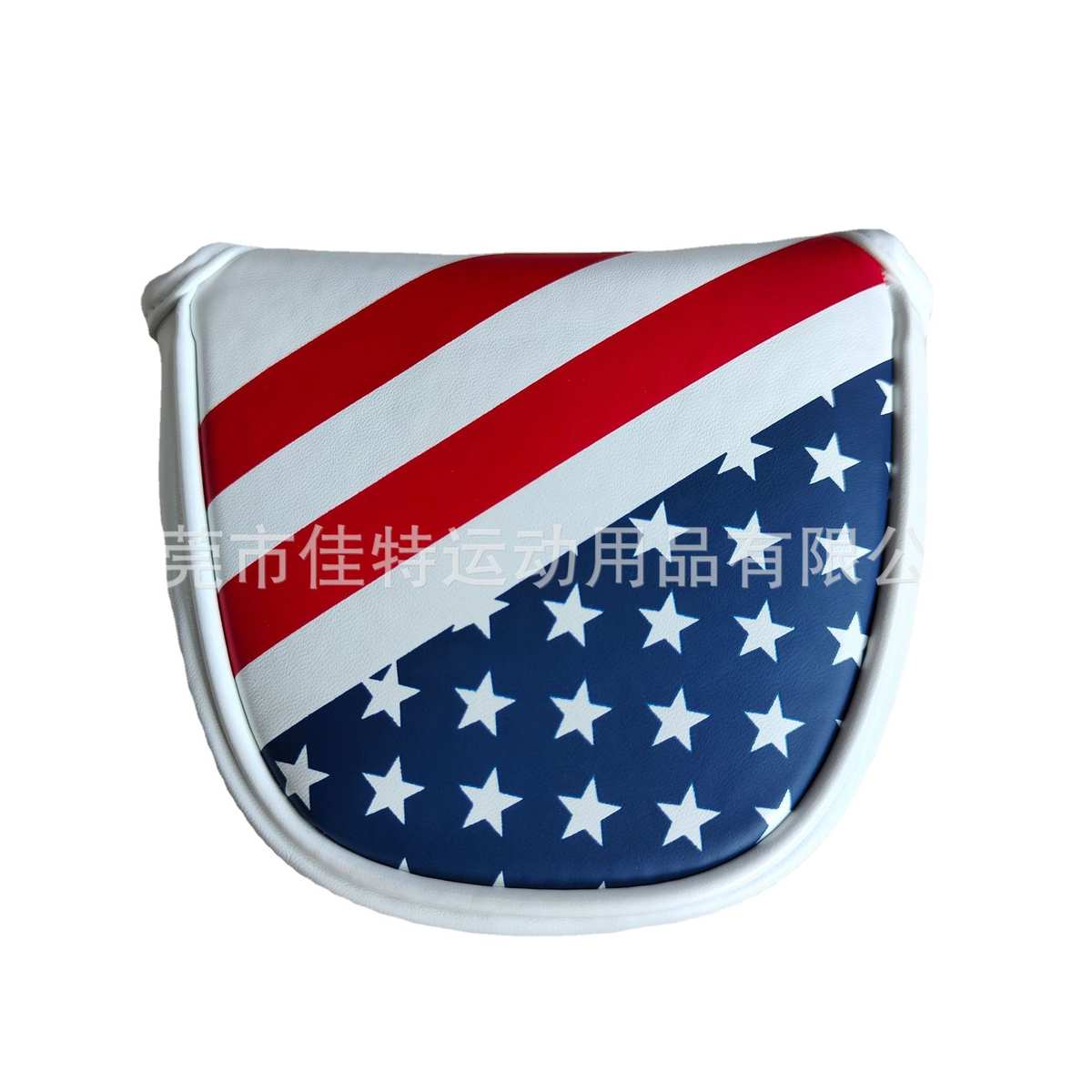 厂家高尔夫推杆套磁铁丝印半圆球杆套Mallet USA标志印刷golf推