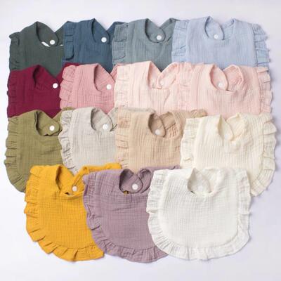 Gauze Bib for Boys Girls Pure Cotton Candy Colored Comfor