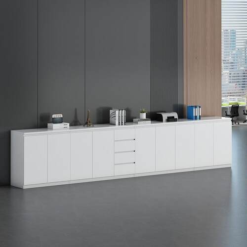 办公室矮柜收纳柜资料柜落地隔断收纳柜财务茶水柜办公木质文件柜