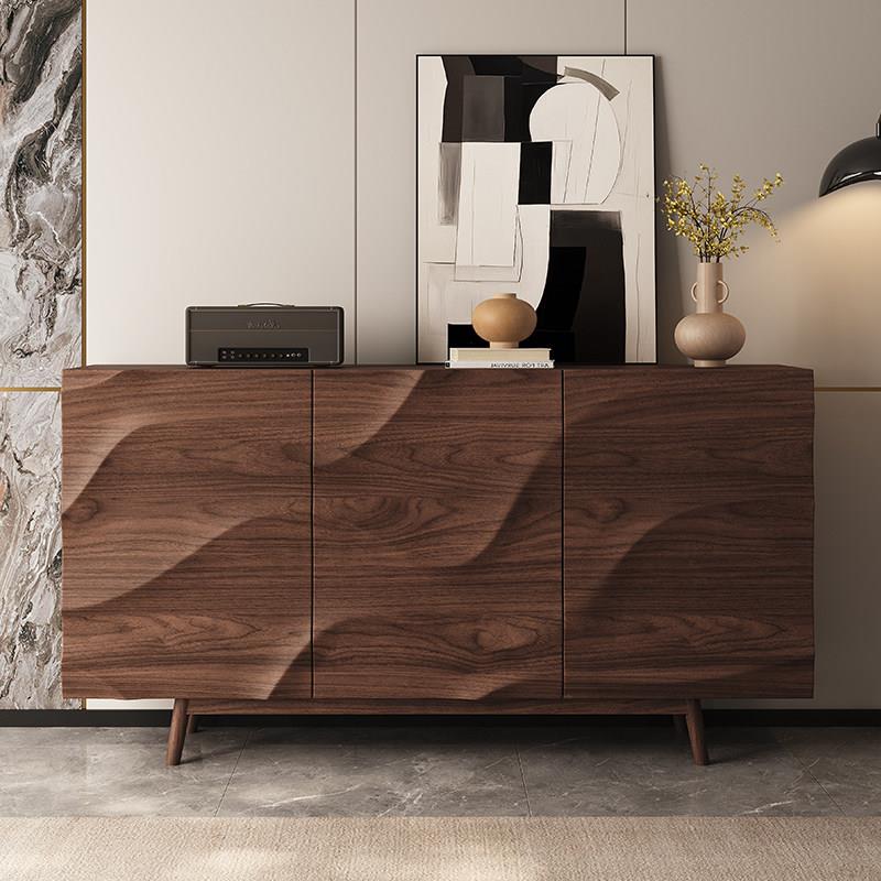 全实木餐柜中古风胡桃木隔断柜复古新中式别墅客厅收纳柜玄关柜