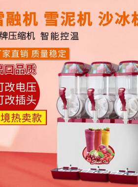 跨境热卖12L缸双缸三缸雪泥机商用全自动雪融机厂家直销饮料机