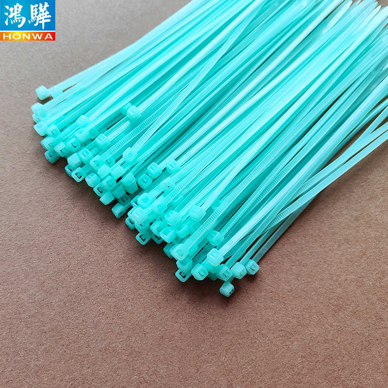 电器用5*300mm自锁式尼龙扎带 耐高温150度浅蓝色高温扎带4.8*300