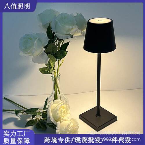 简约北欧LED充电小夜灯铁艺创意装饰氛围酒吧床头卧室台灯