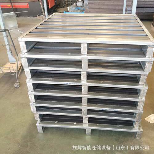 叉车金属托盘边框加固加强筋设计强承重适配叉车托盘半铺钢制托盘
