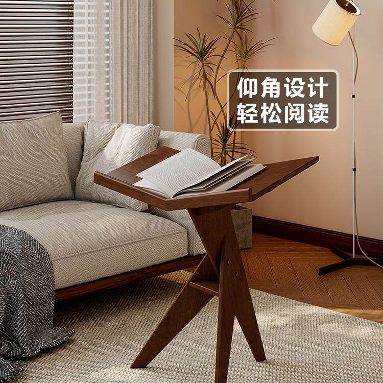 实木书985报架杂志阅读支架图书室自物习地落展法式示小边几报刊