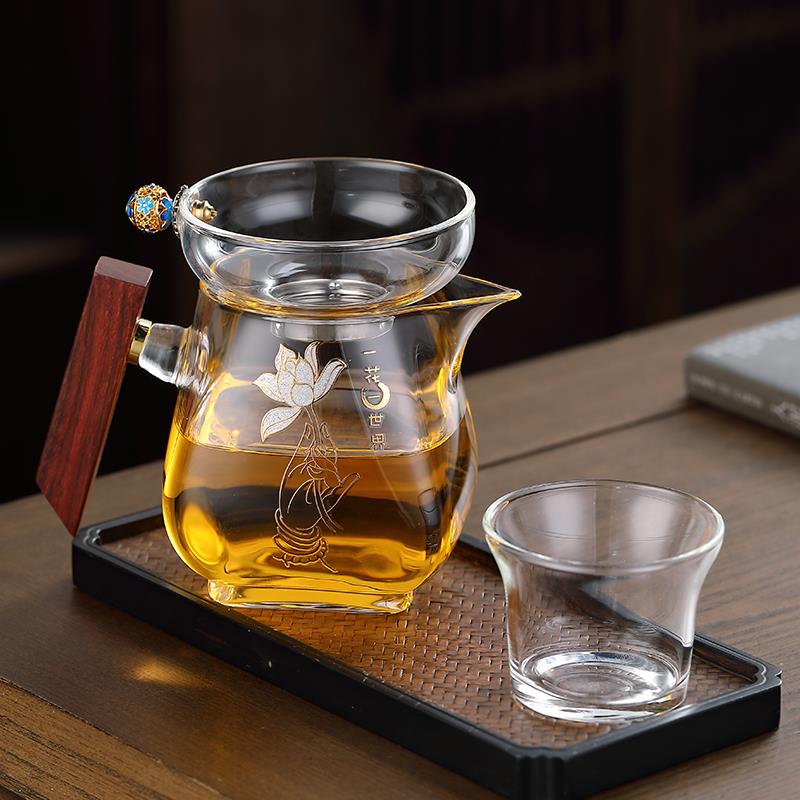 玻璃公道杯耐热公杯茶漏一体套装过滤家用高档茶海分茶器功夫茶具