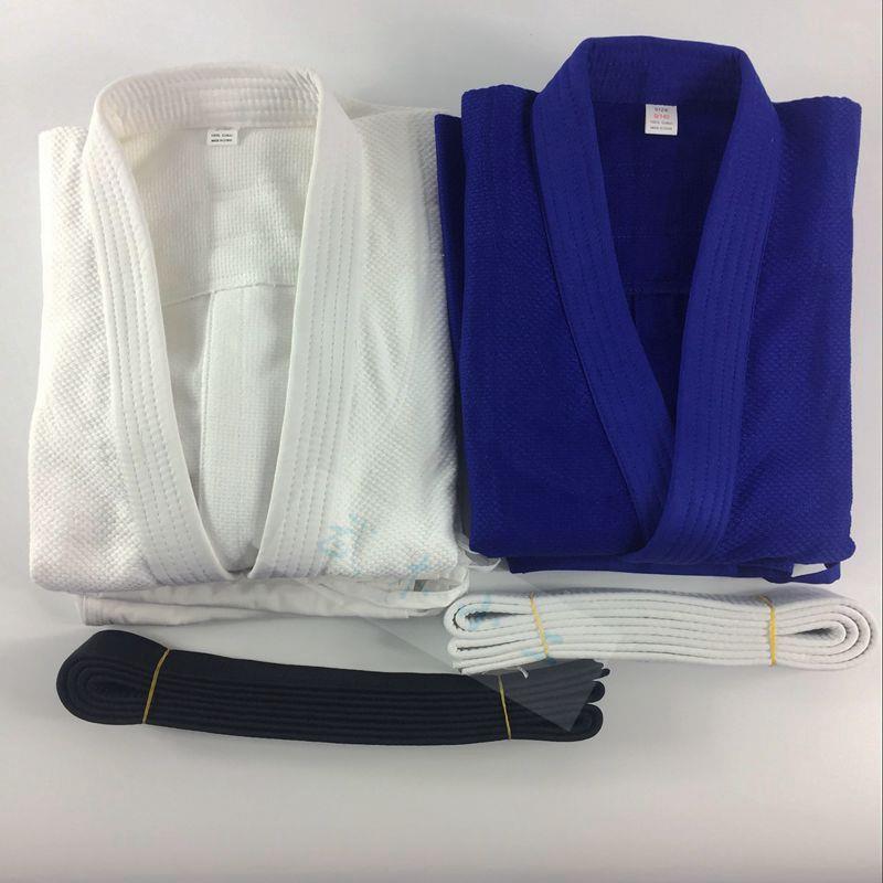 专业比赛使用柔道服训练服竹节纹纯棉白蓝道服柔术成人儿徐萍