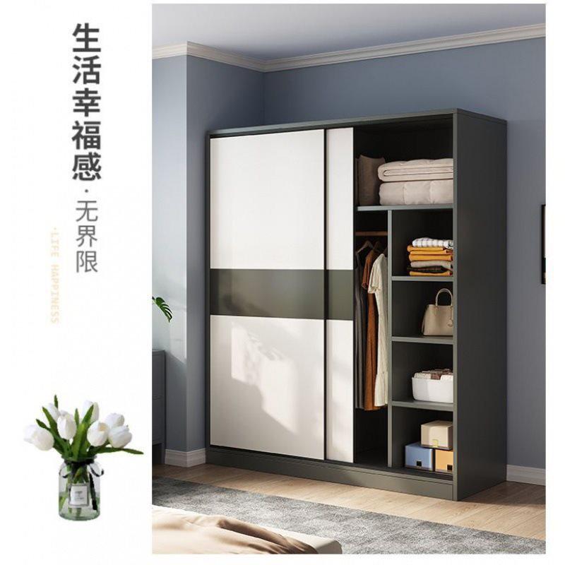 衣柜家用卧室出租房小户型简易柜子结实耐用推拉门实木质儿童衣橱