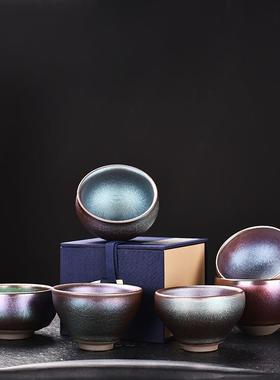 建盏茶杯主人杯百花盏陶瓷大号功夫盏杯天目盏七彩杯盏家用单杯