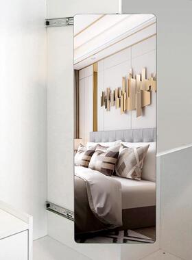 铝金框全身镜穿衣轨镜衣柜伸试衣镜折叠镜子钢化玻璃缩静SCL合音